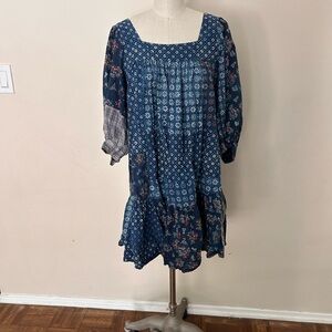 Christy Dawn Harlee Dress Indigo patchwork